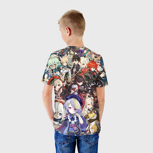 Детская футболка ПЕРСОНАЖИ GENSHIN IMPACT ЦВЕТНОЙ / 3D-принт – фото 4