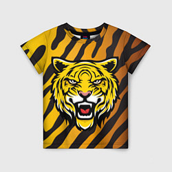 Детская футболка Рычащий тигр голова