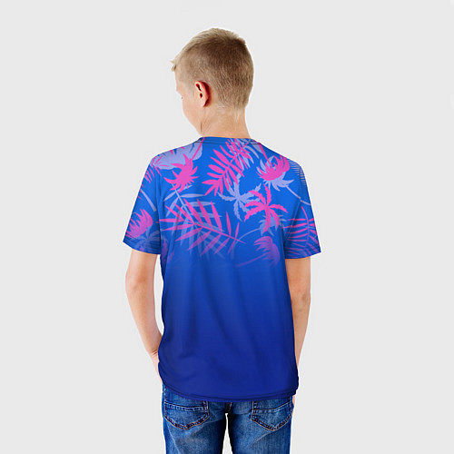 Детская футболка Poppy Playtime Тропические листья / 3D-принт – фото 4