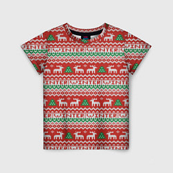 Детская футболка Deer Christmas Pattern