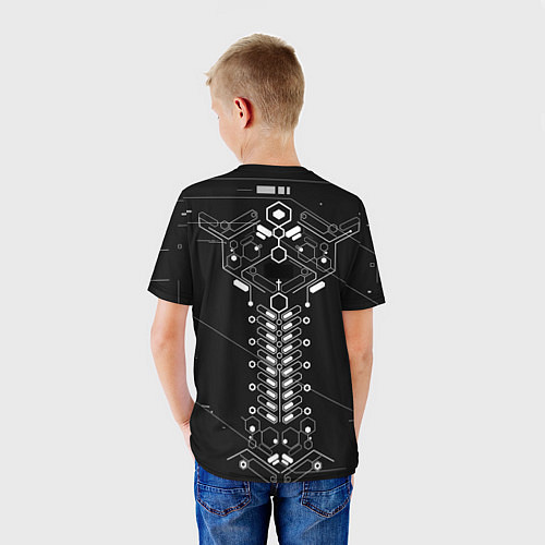 Детская футболка Биомеханический скелет cyberpunk / 3D-принт – фото 4