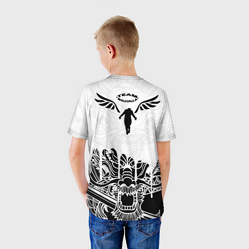 Детская футболка WALHALLA TEAM НА СПИНЕ БЕЛЫЙ ДРАКОН / 3D-принт – фото 4