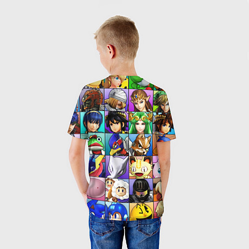 Детская футболка SUPER SMASH ALL HEROES СУПЕР СМАШ БРОС / 3D-принт – фото 4