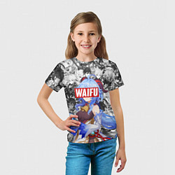 Футболка детская GENSHIN IMACT WAIFU ВАЙФУ, цвет: 3D-принт — фото 2