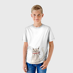 Футболка детская А кота спросить забыли?, цвет: 3D-принт — фото 2