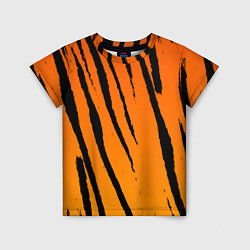 Футболка детская Шкура тигра диагональ, цвет: 3D-принт