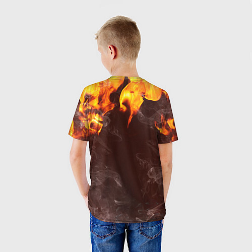 Детская футболка CYBER DEMON IN FIRE DOOM BOSS / 3D-принт – фото 4