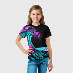 Футболка детская НЕОНОВАЯ ЯПОНИЯ, ВОЛНА, ФУДЗИЯМА NEON JAPAN, цвет: 3D-принт — фото 2