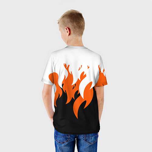 Детская футболка Оранжевый Огонь / 3D-принт – фото 4