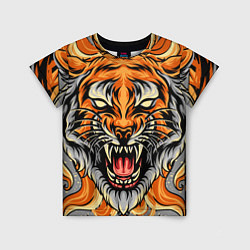 Детская футболка Символ года тигр в гневе