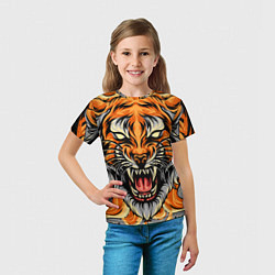 Футболка детская Символ года тигр в гневе, цвет: 3D-принт — фото 2