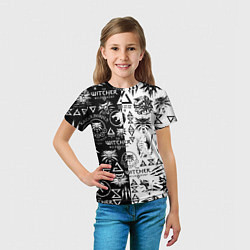 Футболка детская THE WITCHER LOGOOMBING ВЕДЬМАК ПАТТЕРН, цвет: 3D-принт — фото 2