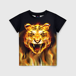 Детская футболка Тигр В Пламени