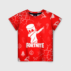Детская футболка Fortnite - Marshmello новогодний