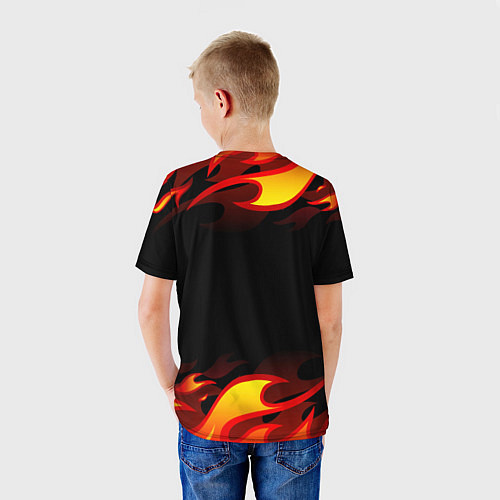 Детская футболка Geometry Dash Fire / 3D-принт – фото 4