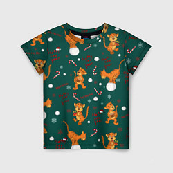 Детская футболка Тигр и рождество