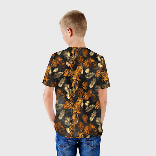 Детская футболка Тигры и листья Тропики / 3D-принт – фото 4