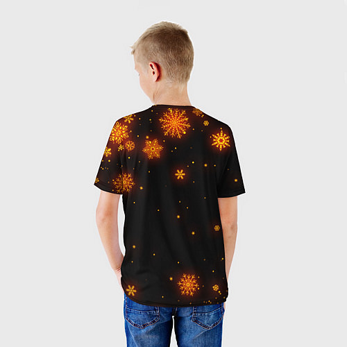 Детская футболка НОВОГОДНИЙ ОГНЕННЫЙ КРИПЕР CREEPER FIRE / 3D-принт – фото 4