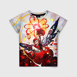 Детская футболка Кли с крыльями при взрыве Genshin Impact