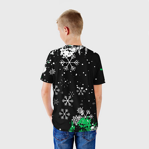 Детская футболка Billie eilish новый год снежинки / 3D-принт – фото 4