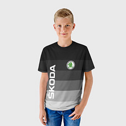 Футболка детская SKODA, ШКОДА ГРАДИЕНТ, цвет: 3D-принт — фото 2
