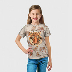 Футболка детская Тигриный Паттерн Символ 2022 Года, цвет: 3D-принт — фото 2