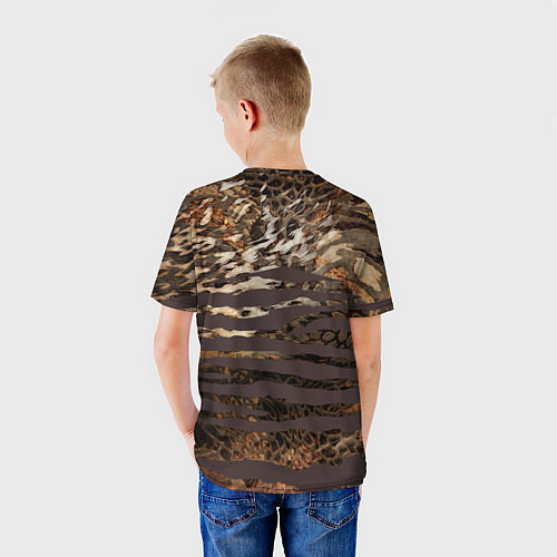 Детская футболка Хищный дикий тигр / 3D-принт – фото 4