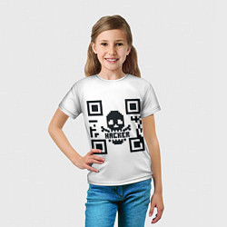 Футболка детская Хакерю QR-code Qr код для программистов, цвет: 3D-принт — фото 2