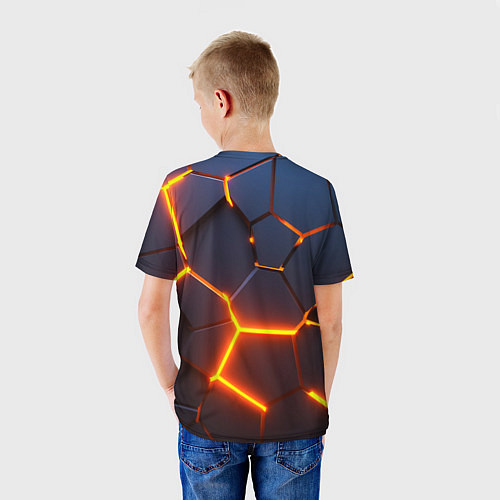 Детская футболка ОГНЕННЫЙ КРИПЕР 3D ПЛИТЫ FIRE CREEPER / 3D-принт – фото 4