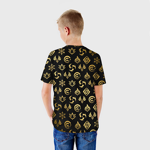 Детская футболка GOLDEN GENSHIN IMPACT PATTERN ЗОЛОТО ГЕНШИН ИМПАКТ / 3D-принт – фото 4