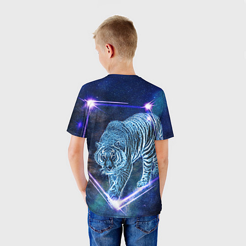 Детская футболка Тигр идет по млечному пути / 3D-принт – фото 4