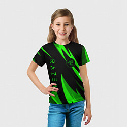 Футболка детская RAZER GREEN, цвет: 3D-принт — фото 2