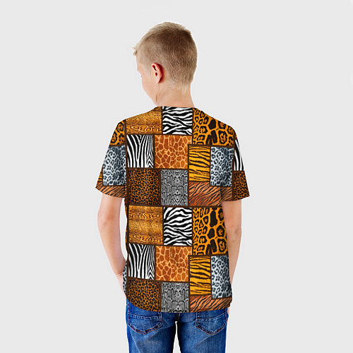 Детская футболка Тигр, полосы, 2022 / 3D-принт – фото 4