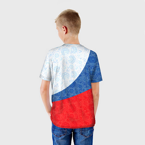 Детская футболка RUSSIA SPORT STYLE РОССИЯ СПОРТИВНЫЙ СТИЛЬ / 3D-принт – фото 4
