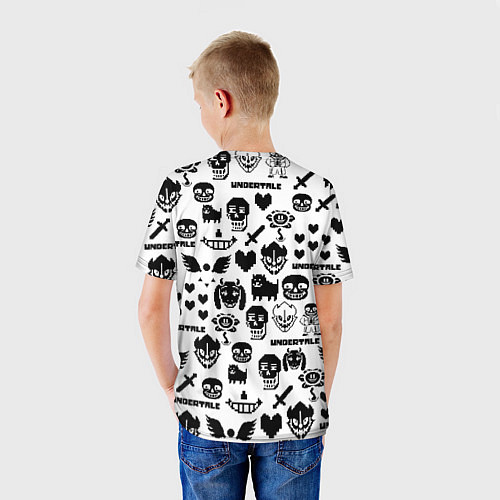 Детская футболка UNDERTALE WHITE PATTERN / 3D-принт – фото 4