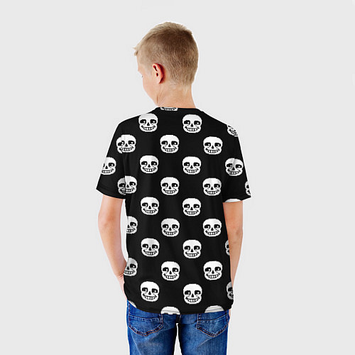 Детская футболка UNDERTALE SANS SKULL FACE PATTERN УЗОР / 3D-принт – фото 4