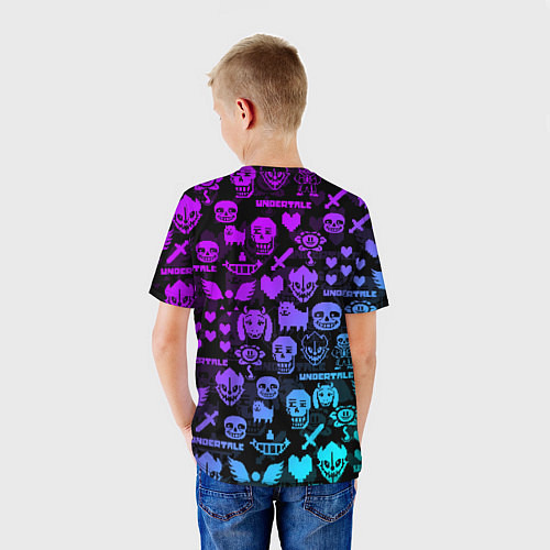 Детская футболка UNDERTALE NEON PATTERN УЗОР / 3D-принт – фото 4