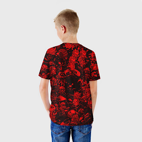 Детская футболка DOTA 2 HEROES RED PATTERN ДОТА 2 / 3D-принт – фото 4