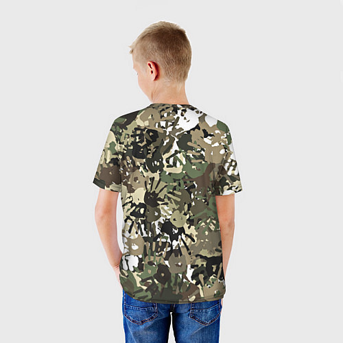 Детская футболка Камуфляж с отпечатками рук / 3D-принт – фото 4