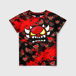 Детская футболка Геометри Дэш красный демон Geometry Dash