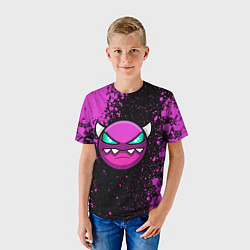 Футболка детская Геометри Дэш Geometry Dash demon, цвет: 3D-принт — фото 2