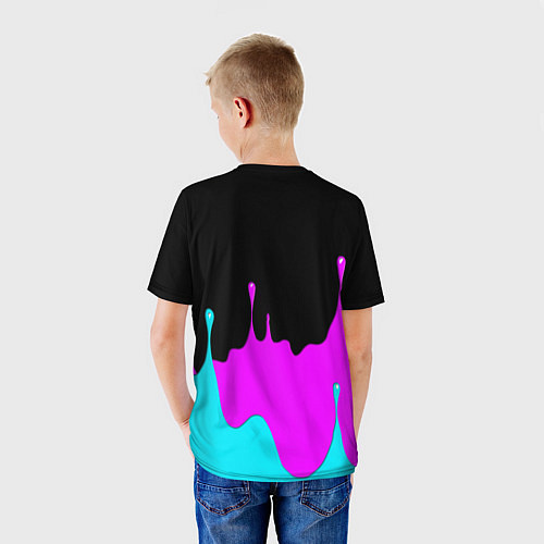 Детская футболка 6IX9INE Подтеки Красок / 3D-принт – фото 4
