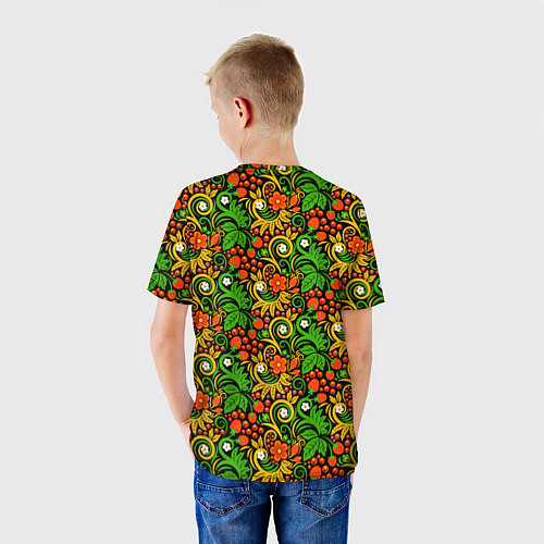 Детская футболка Русское Народное Искусство хохлома / 3D-принт – фото 4