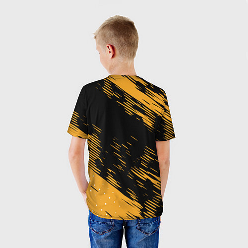 Детская футболка Chevrolet, Chevrolet Черно Желтый / 3D-принт – фото 4
