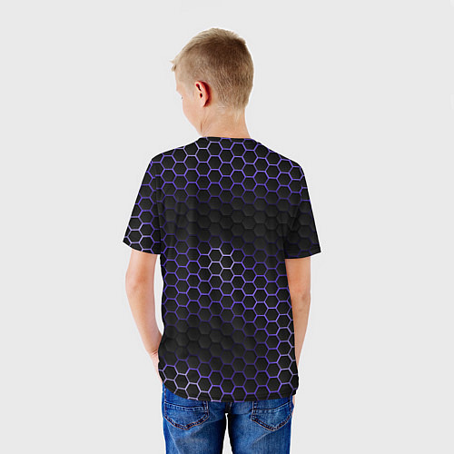 Детская футболка Фрэнк Бравл старс стиль соты / 3D-принт – фото 4