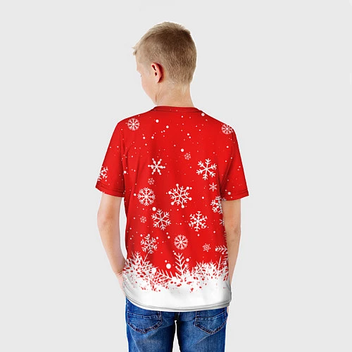 Детская футболка КОТОЁЛКА на новый год / 3D-принт – фото 4