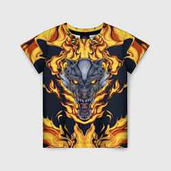 Детская футболка Маска тигра в огне