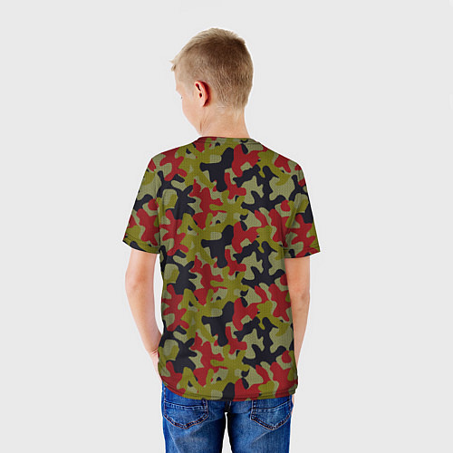 Детская футболка Модный Цветной Камуфляж / 3D-принт – фото 4