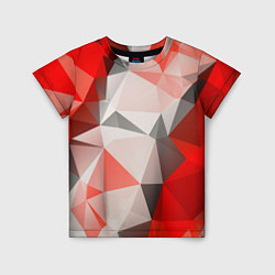 Детская футболка Красно-серая геометрия