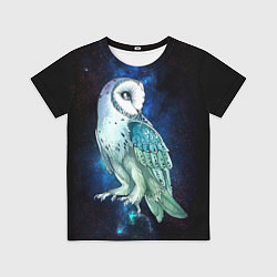 Футболка детская Полярная сова в космосе, цвет: 3D-принт